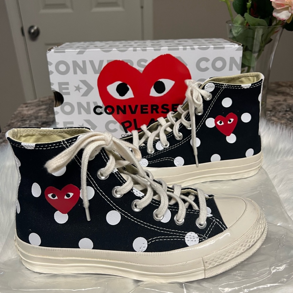 Comme Des Garcons PLAY x Converse Unisex Chuck Taylor High Top Sneakers